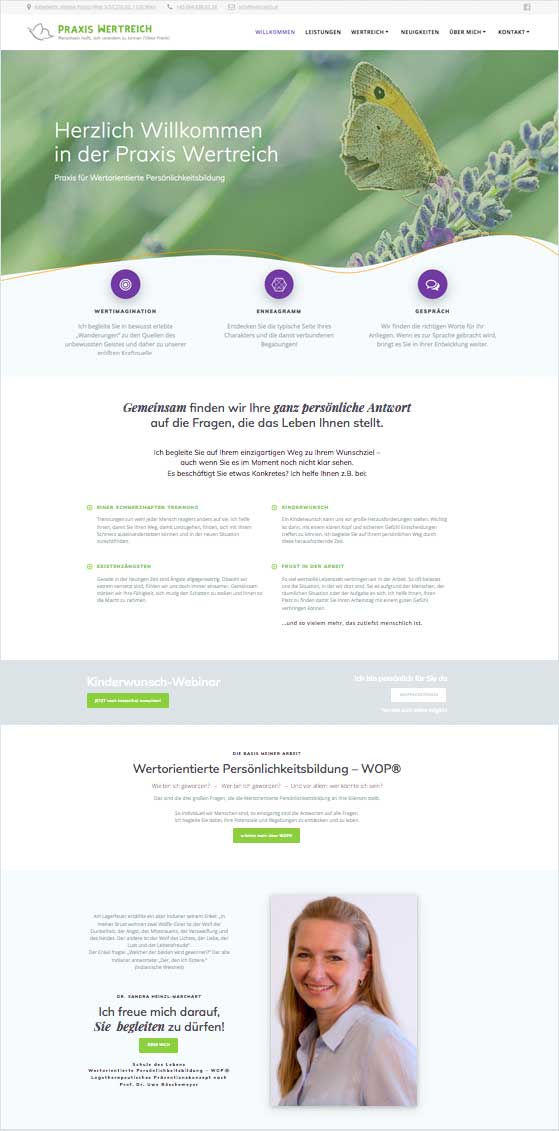 Wertreich Screenshot Homepge