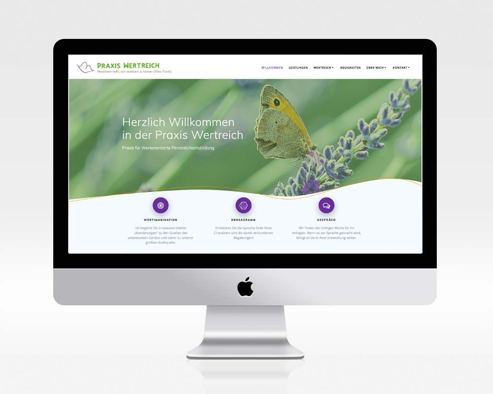 Wertreich Website Bildschirm